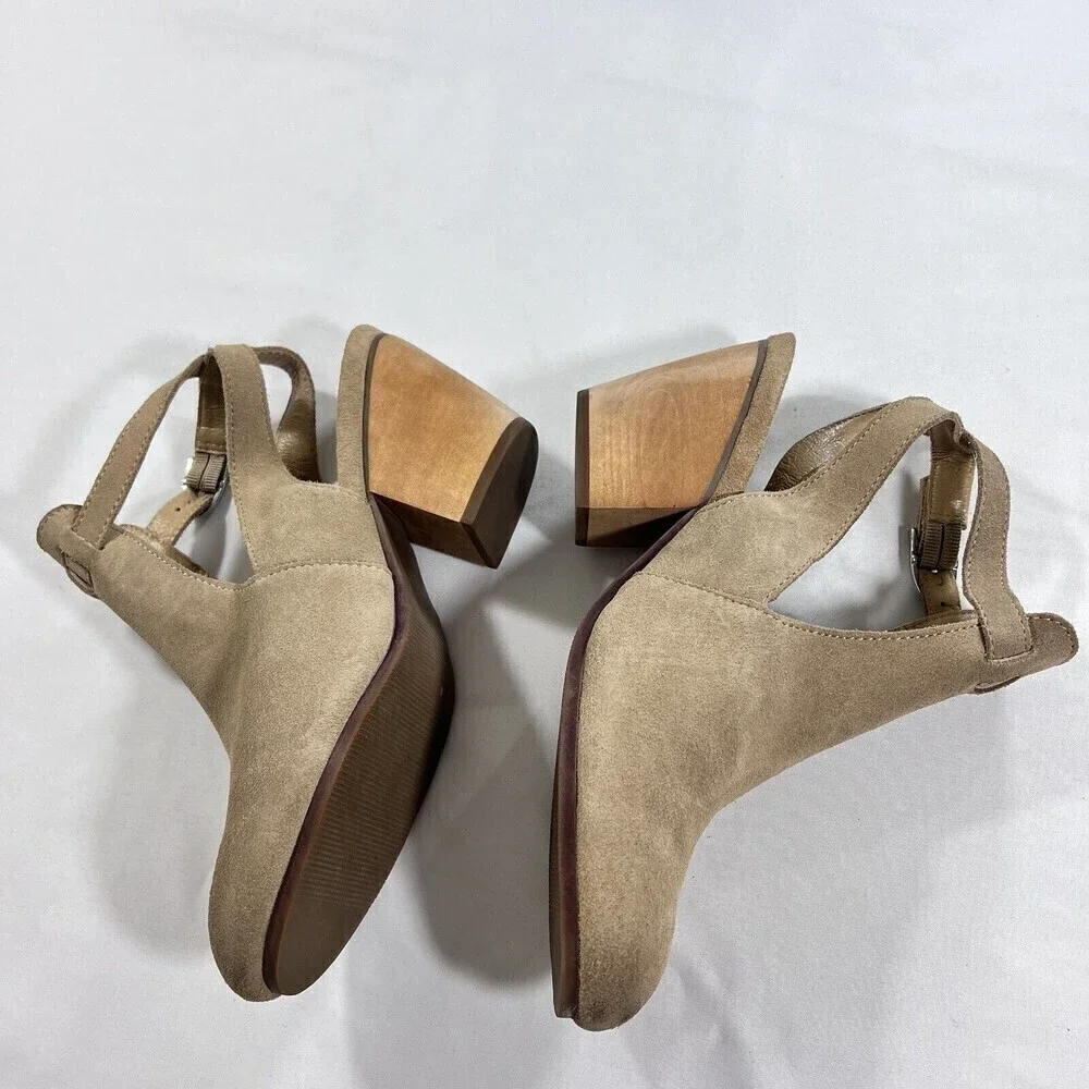 Latigo Simon Leather Suede‎ Closed-Toe Slingback sandal Booties Brown Size 8.5 M